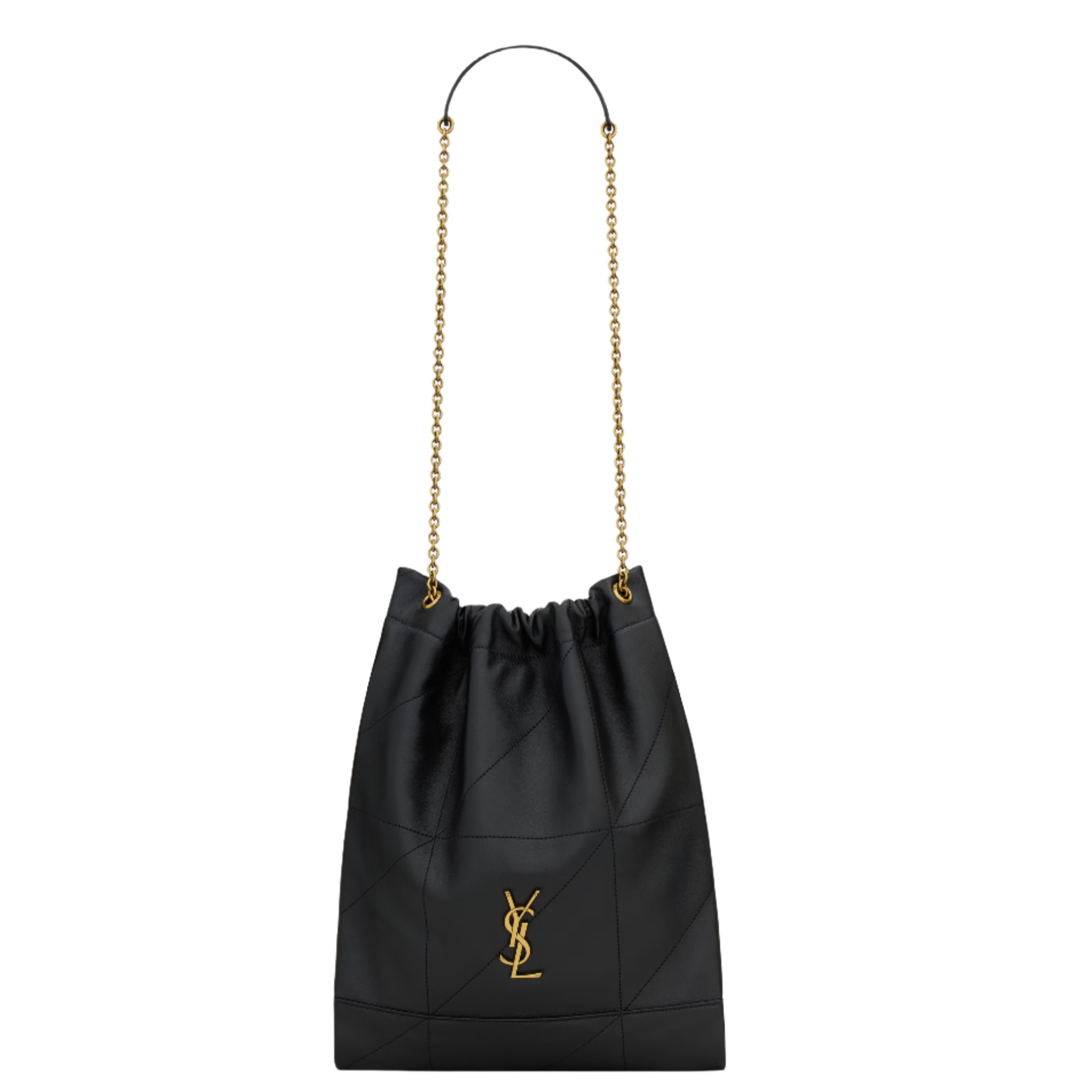 SAINT LAURENT YSL JAMIE 4 3 POCHON IN LAMBSKIN ARMY BLACK