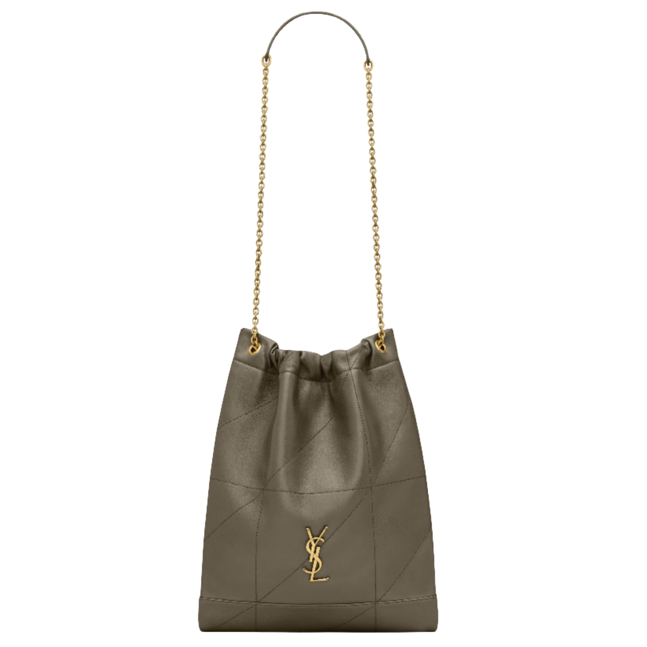 SAINT LAURENT YSL JAMIE 4 3 POCHON IN LAMBSKIN ARMY GREEN