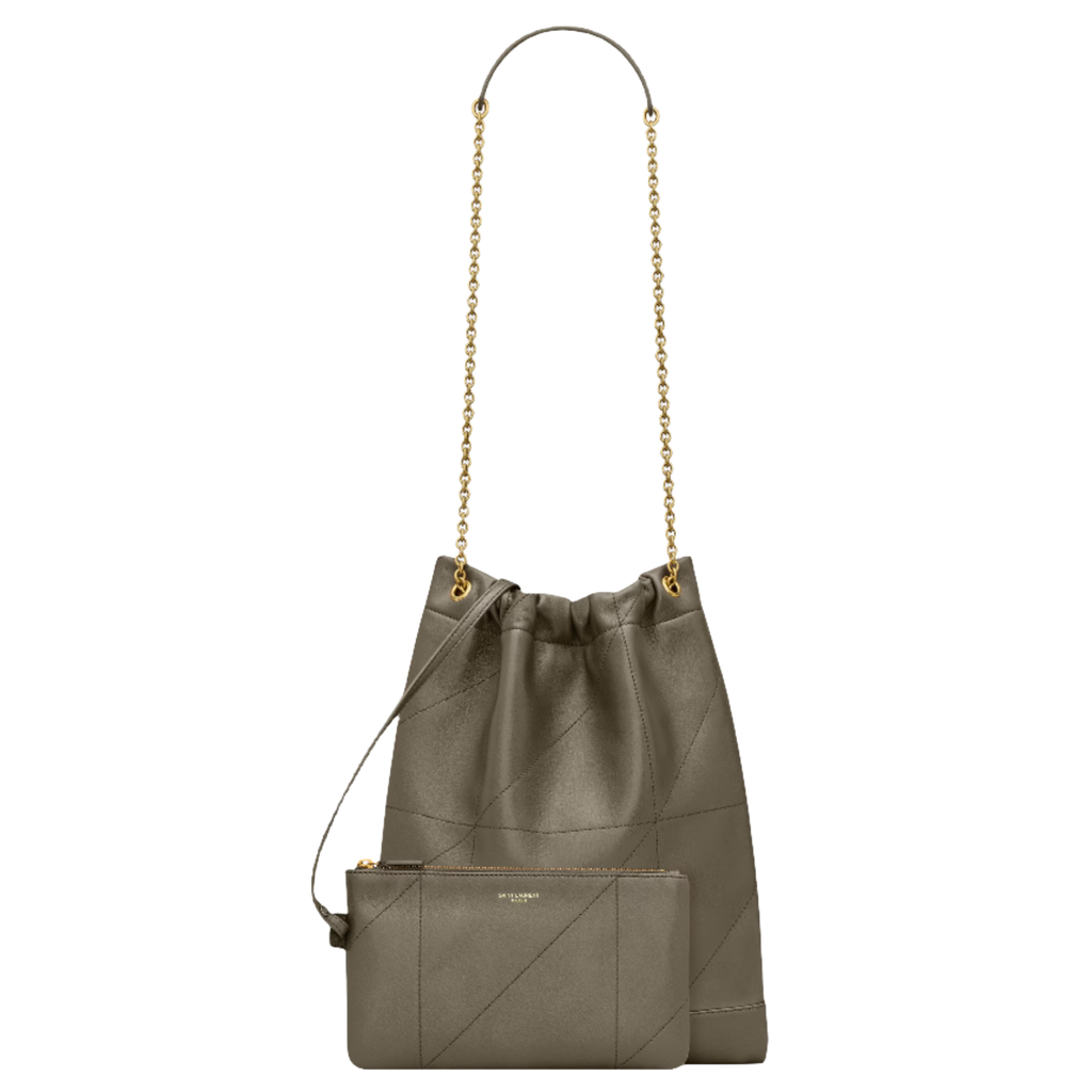 SAINT LAURENT YSL JAMIE 4 3 POCHON IN LAMBSKIN ARMY GREEN