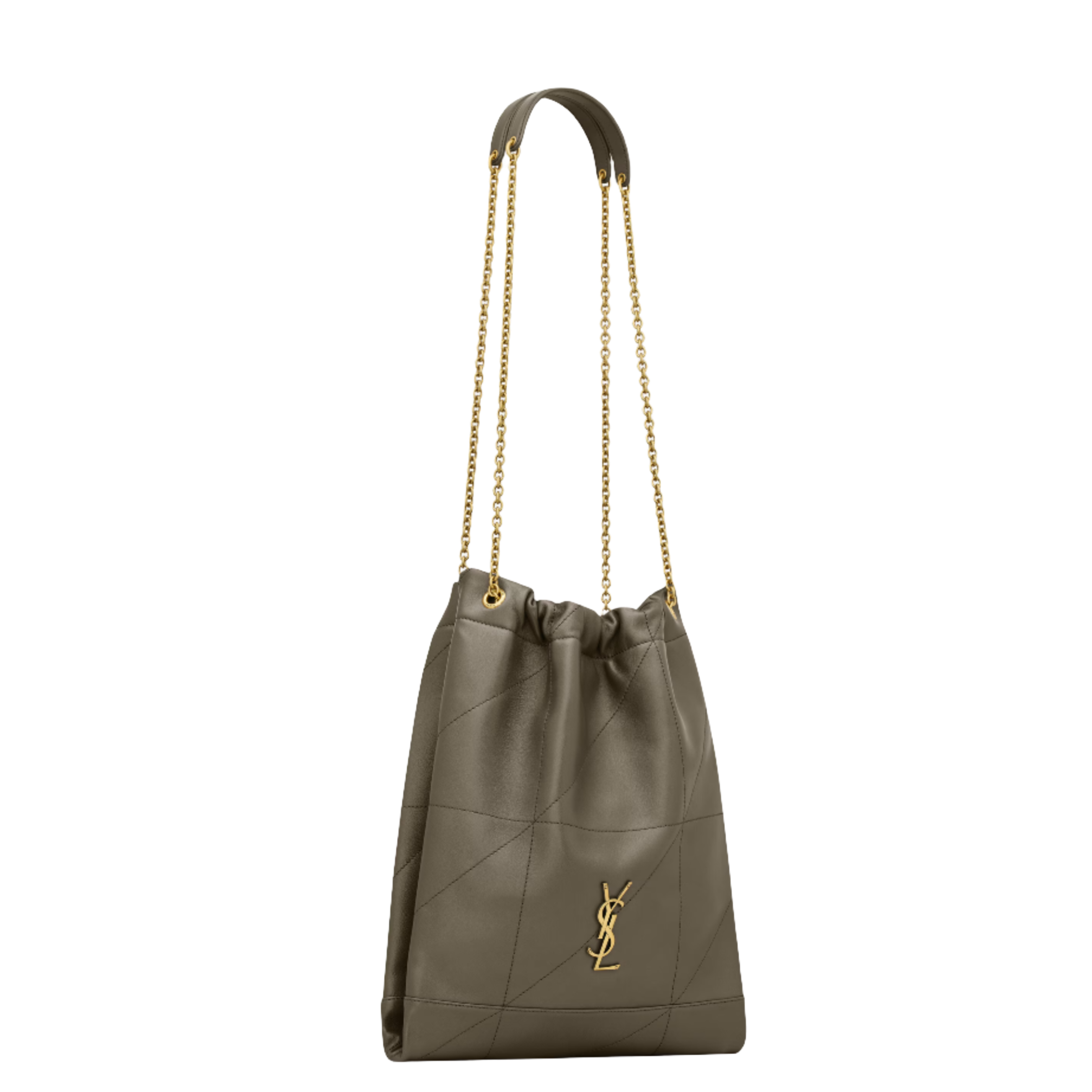 SAINT LAURENT YSL JAMIE 4 3 POCHON IN LAMBSKIN ARMY GREEN