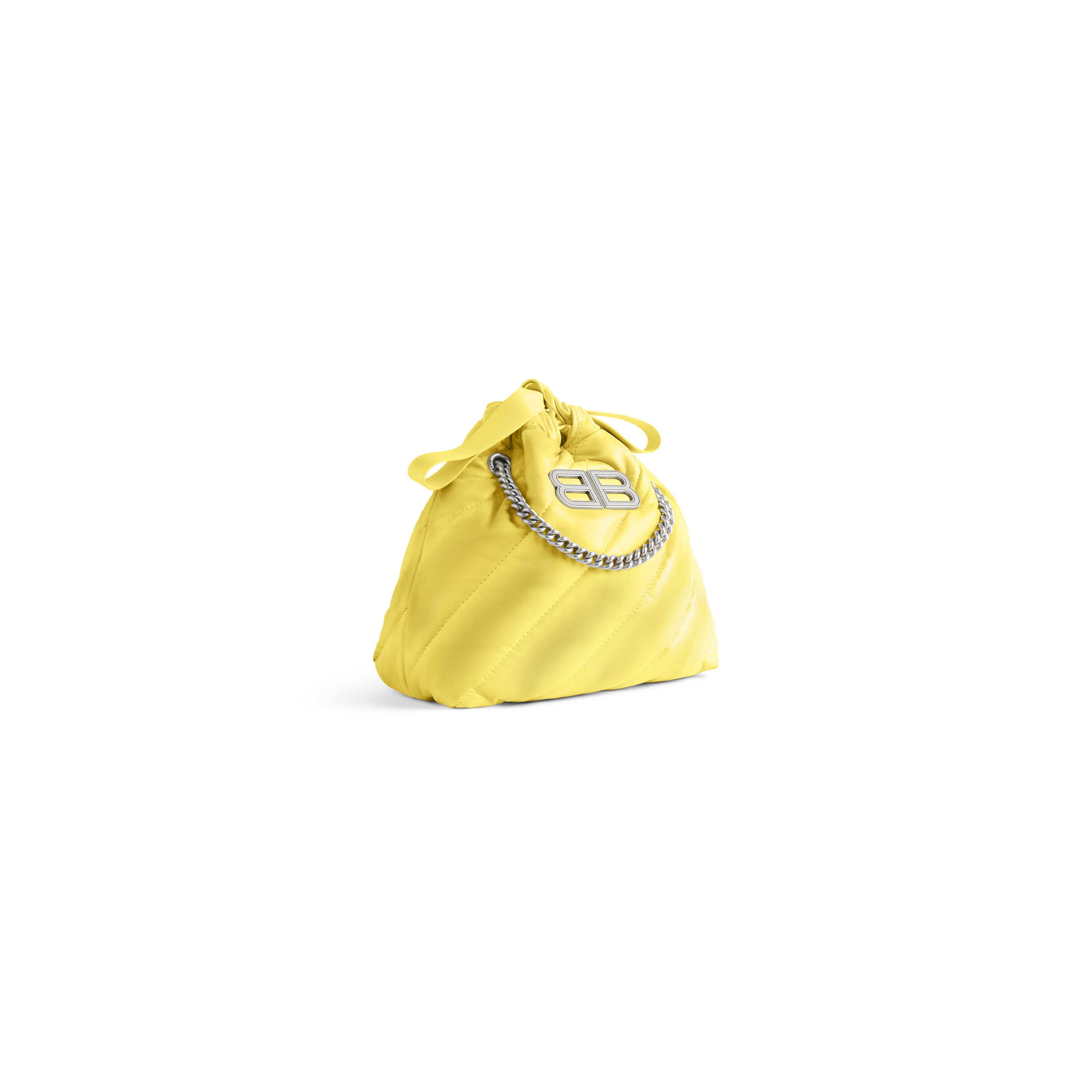 Crush Xs Tote Bag Sprayed Quilted in Yellow Balenciaga