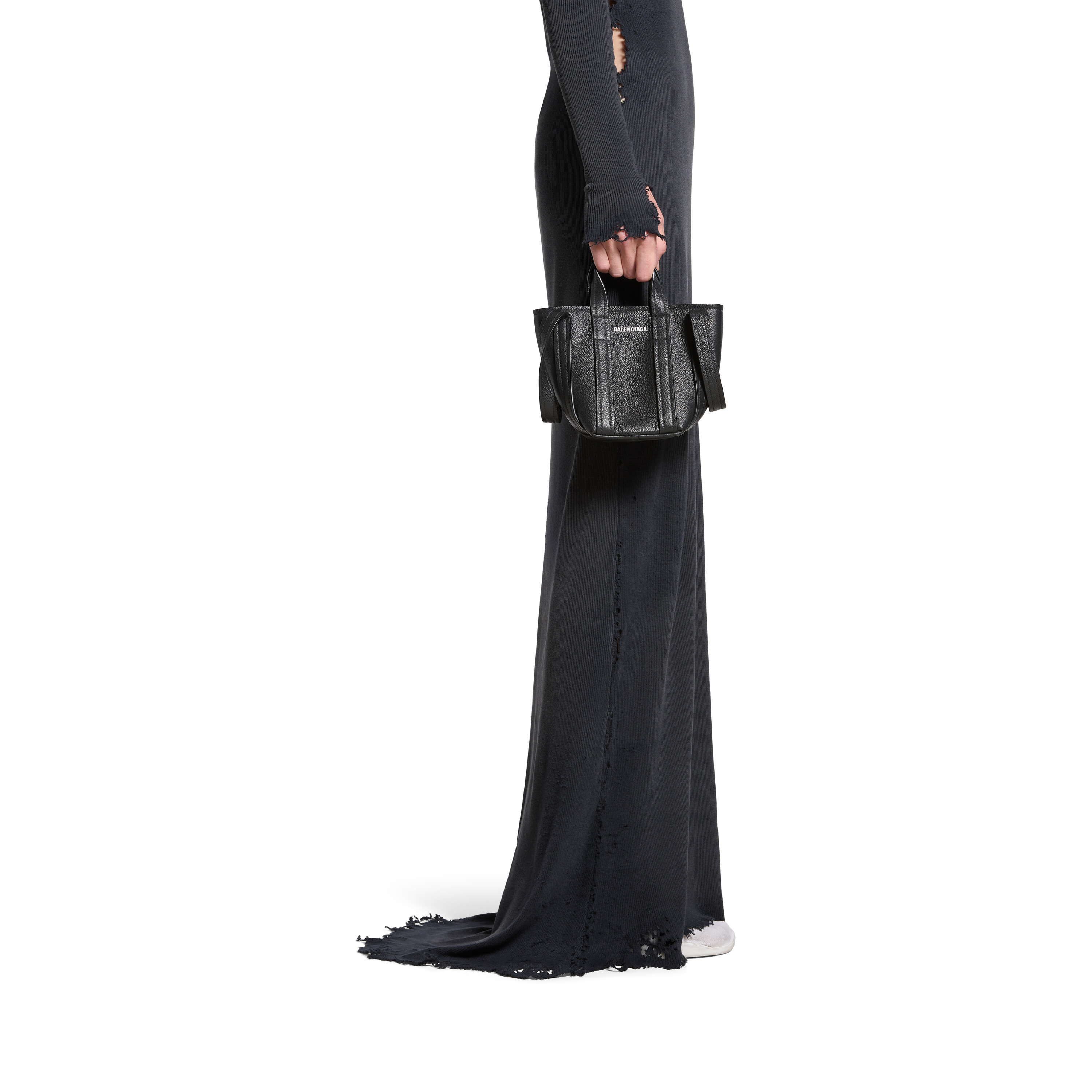 Everyday Mini Shoulder Tote Bag in Greige Balenciaga