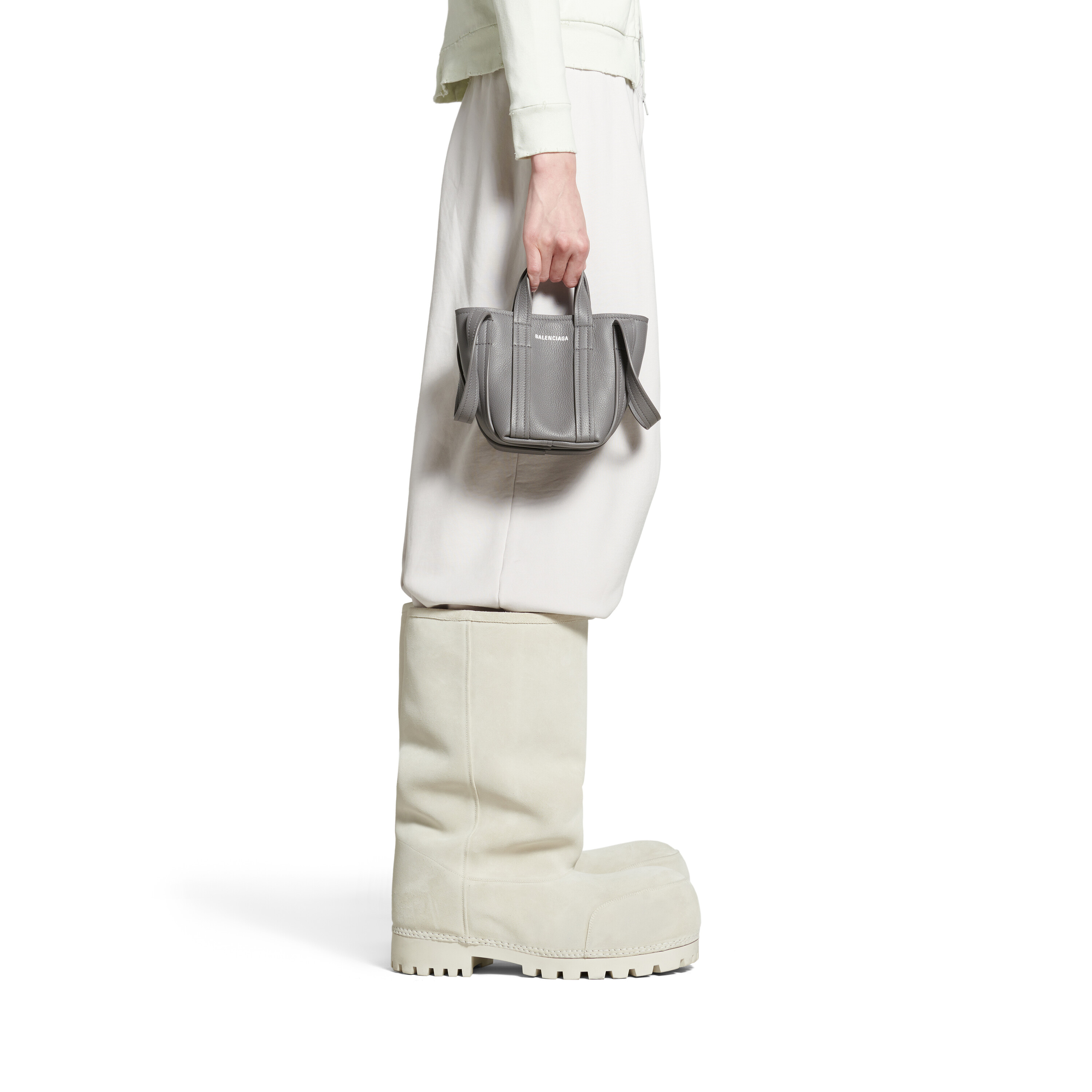 Everyday Mini Shoulder Tote Bag in Greige Balenciaga