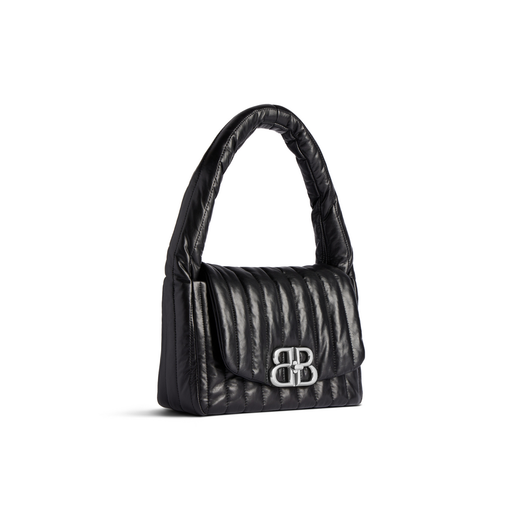 Monaco Small Sling Bag Quilted in Black Balenciaga