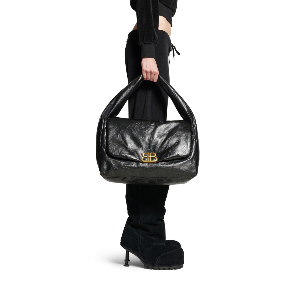 Womens Monaco Large Sling Bag in Black Balenciaga