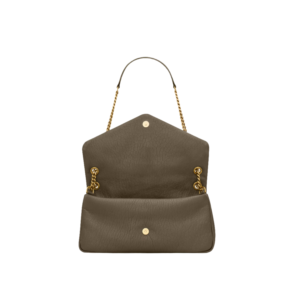 SAINT LAURENT YSL CALYPSO MEDIUM IN GRAINED LAMBSKIN ARMY GREEN