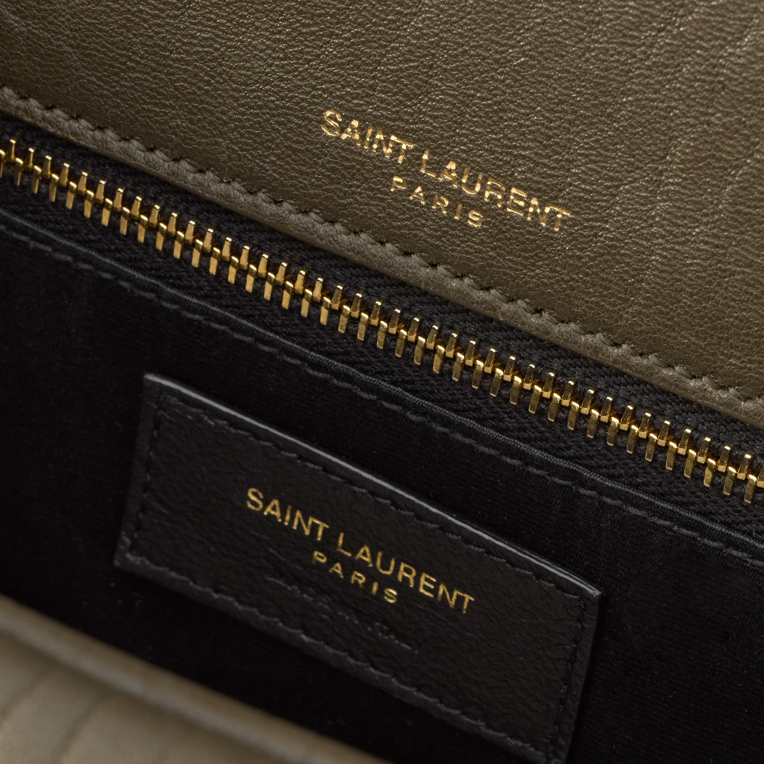 SAINT LAURENT YSL CALYPSO MEDIUM IN GRAINED LAMBSKIN ARMY GREEN