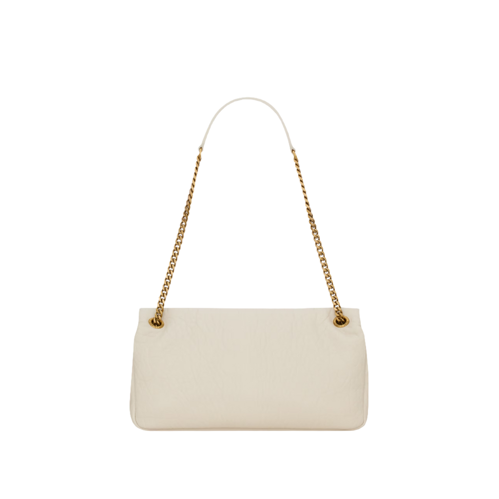 SAINT LAURENT YSL CALYPSO MEDIUM IN GRAINED LAMBSKIN ARMY WHITE