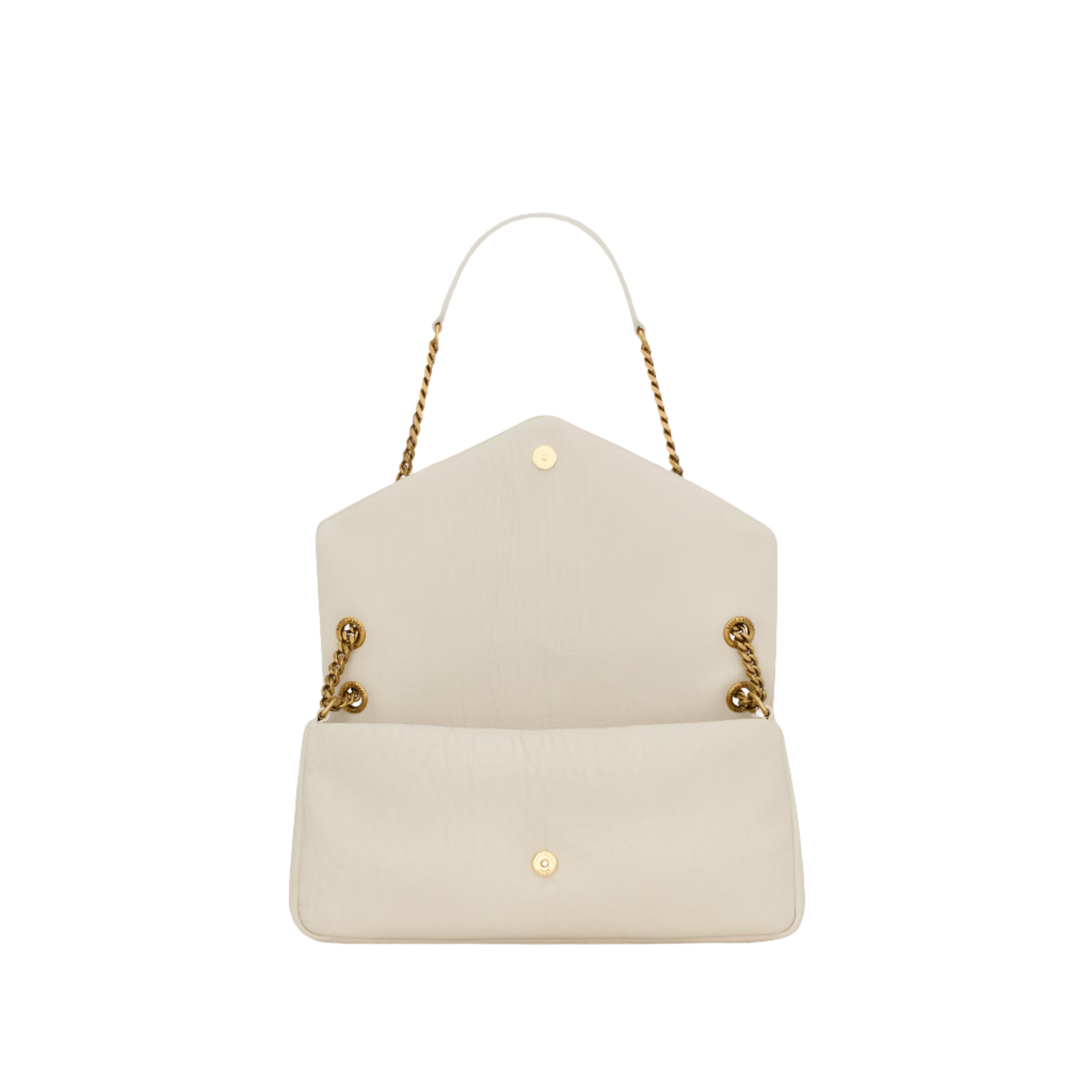 SAINT LAURENT YSL CALYPSO MEDIUM IN GRAINED LAMBSKIN ARMY WHITE