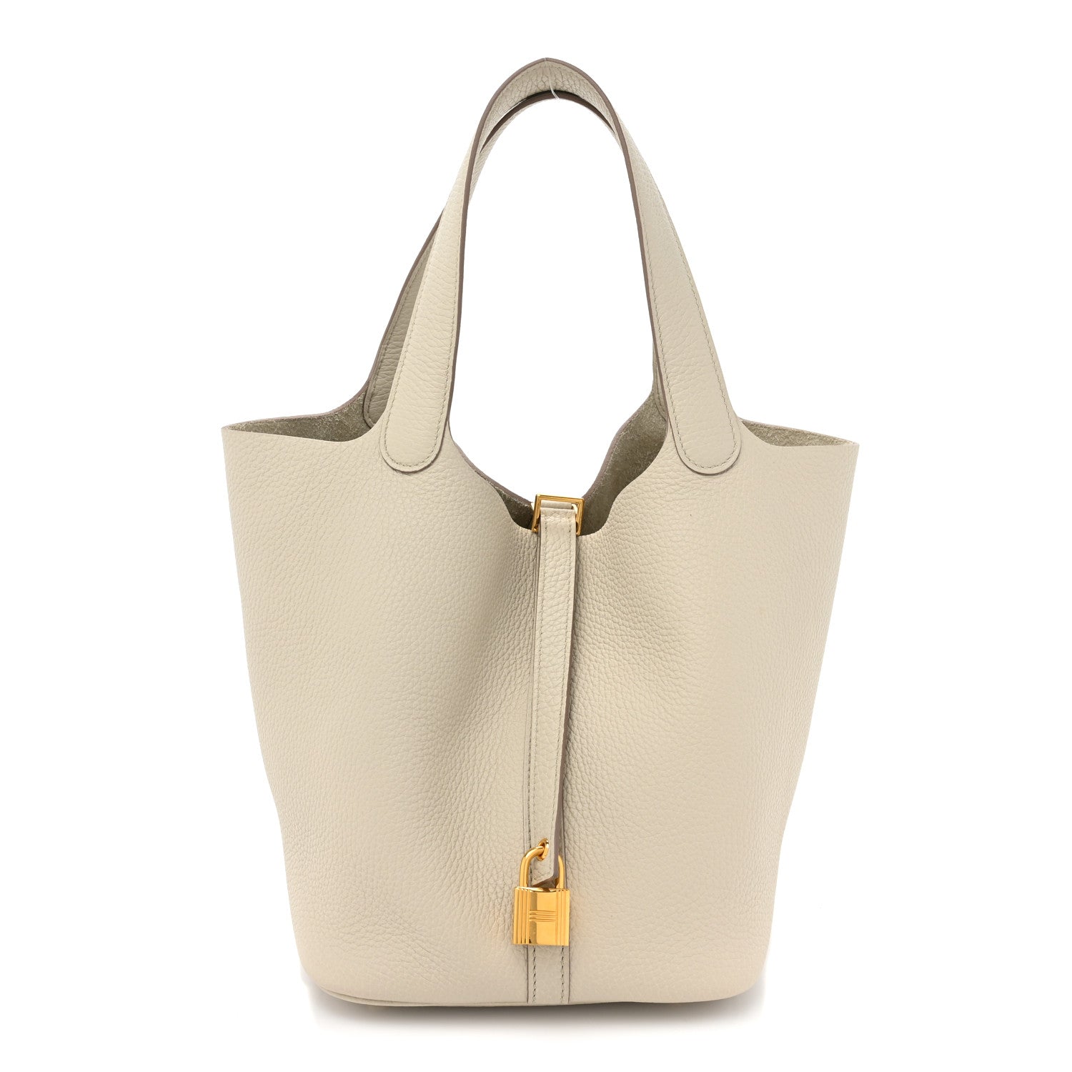 HERMES Taurillon Clemence Picotin Lock 22 MM Beton