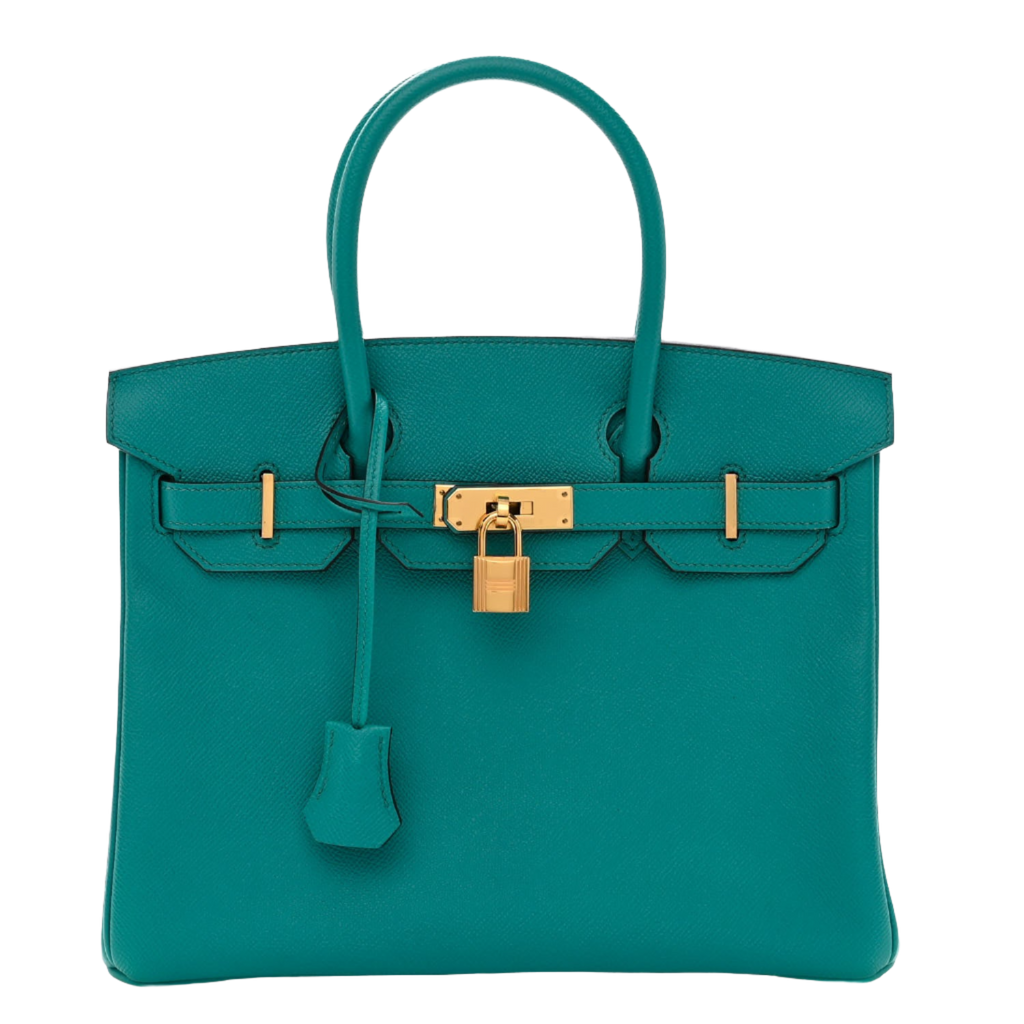 HERMES Epsom Horseshoe Birkin 30 Bleu Paon