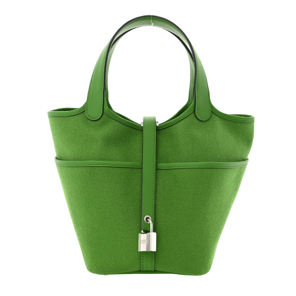 HERMES Toile Goeland Swift Cargo Picotin Lock 18 Vert Vertigo