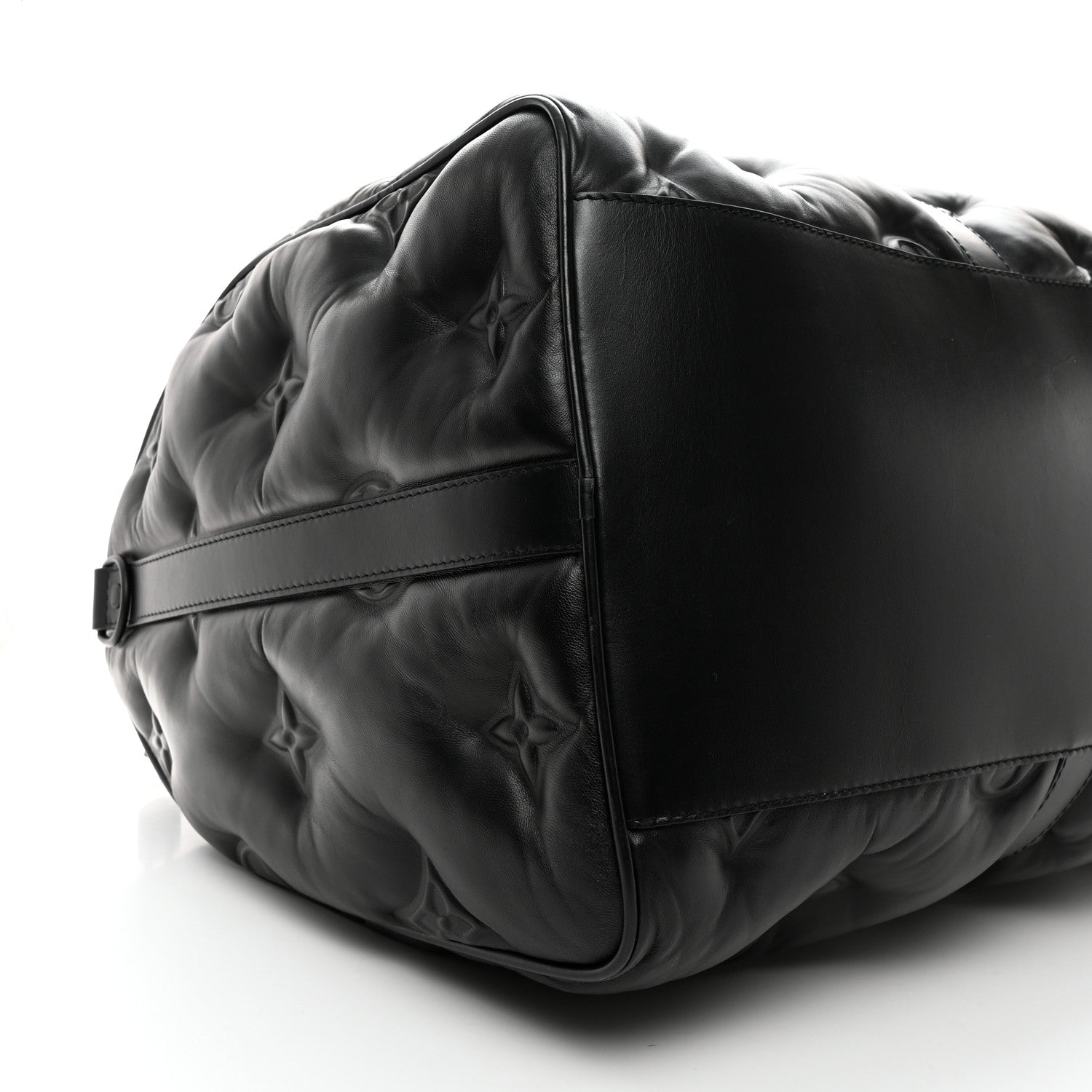 Louis Vuitton Lambskin Monogram Keepall Puffer Xl Bandouliere 75 Black