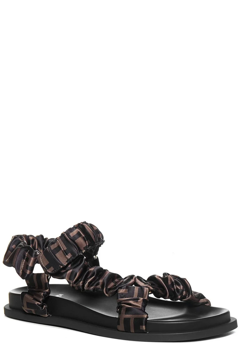 Fendi Wimen Fendi Feel Brown Satin Sandals
