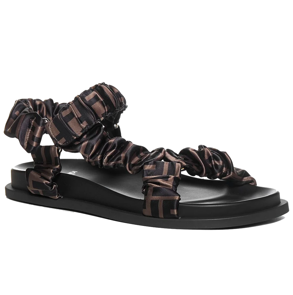Fendi Wimen Fendi Feel Brown Satin Sandals