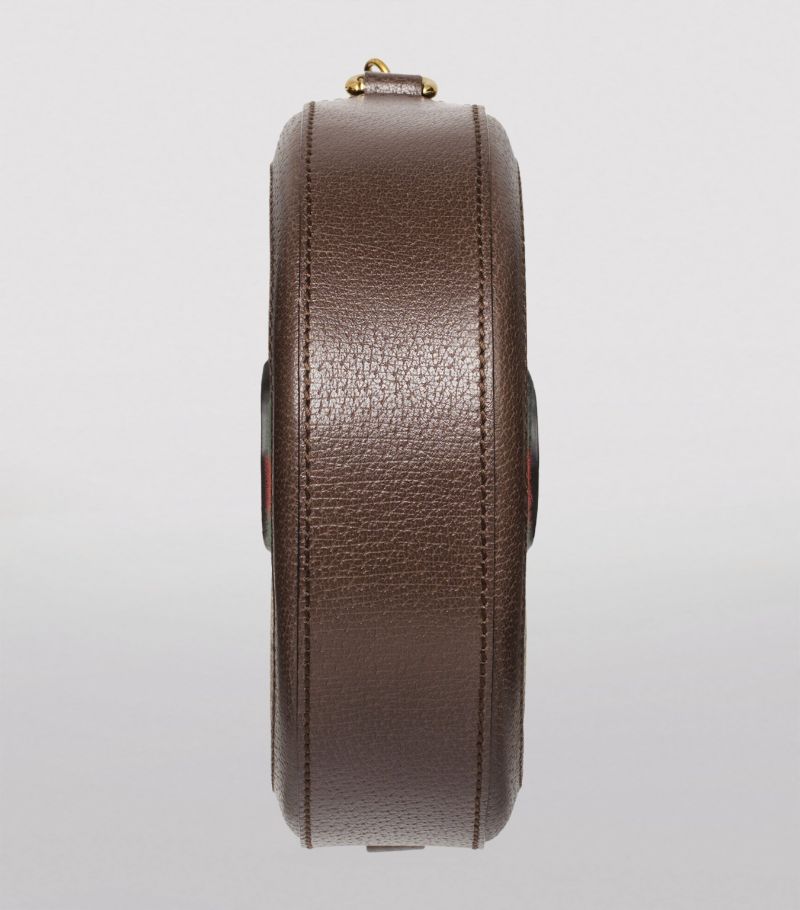 Gucci Women Ophidia Mini Chain Bag Beige Ebony GG Supreme Canvas Brown Leather Double G