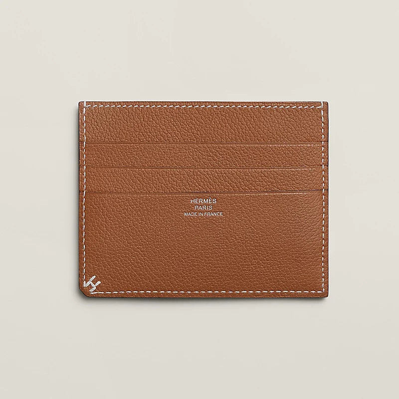 Hermes Sellier card holder gold