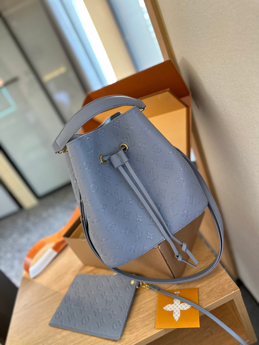 LOUIS VUITTON EMPREINTE MONOGRAM GIANT BY THE POOL NEONOE BB SUMMER BLUE