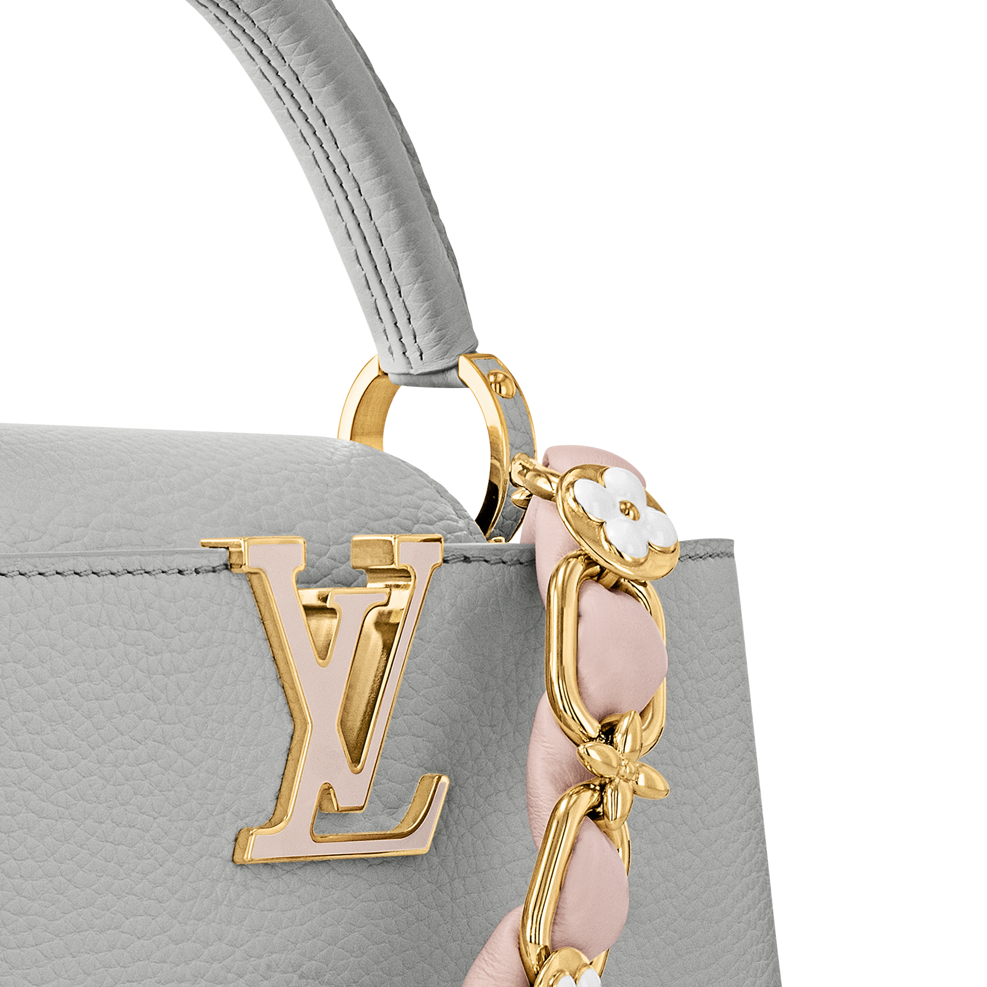 LOUIS VUITTON Capucines BB Silver grey