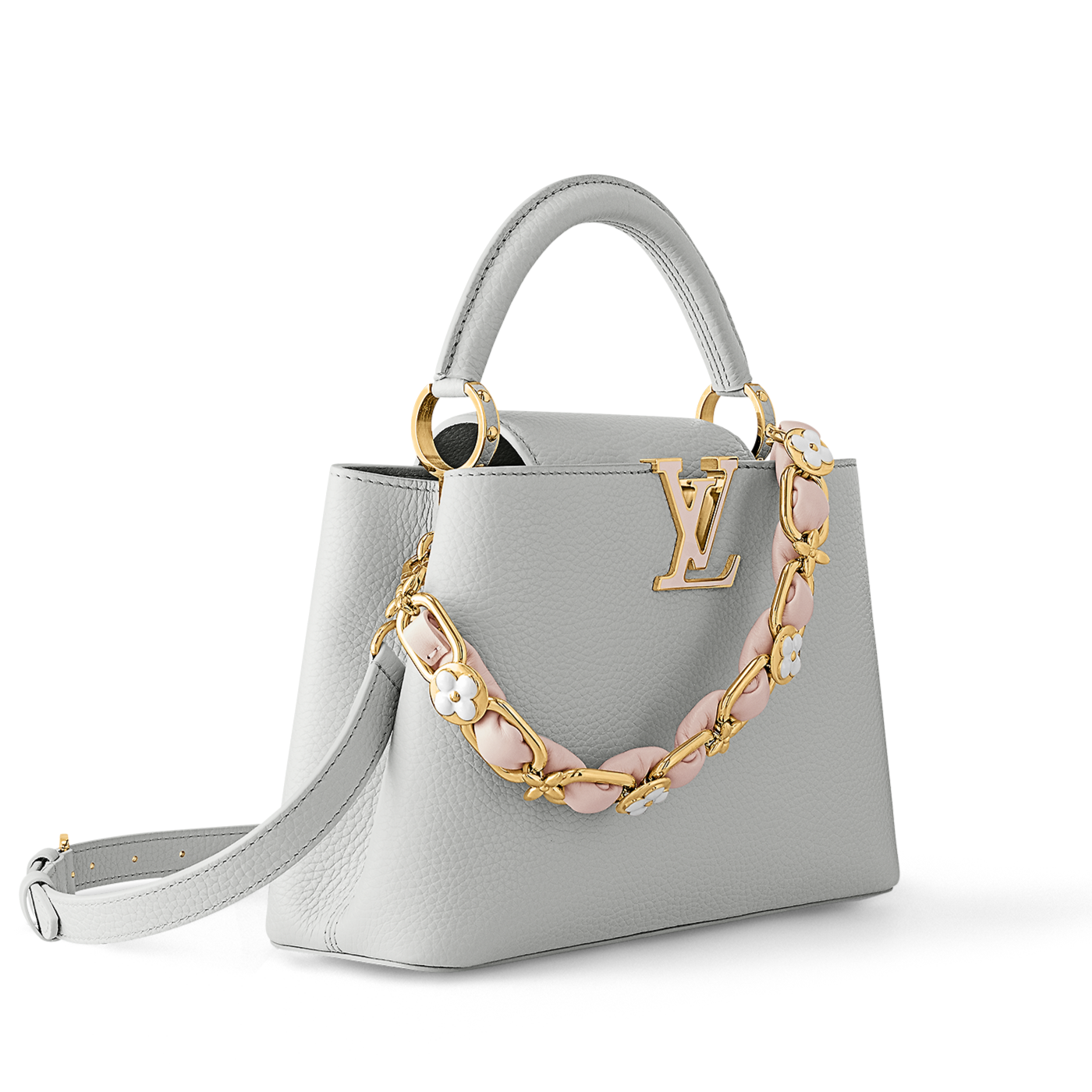 LOUIS VUITTON Capucines BB Silver grey