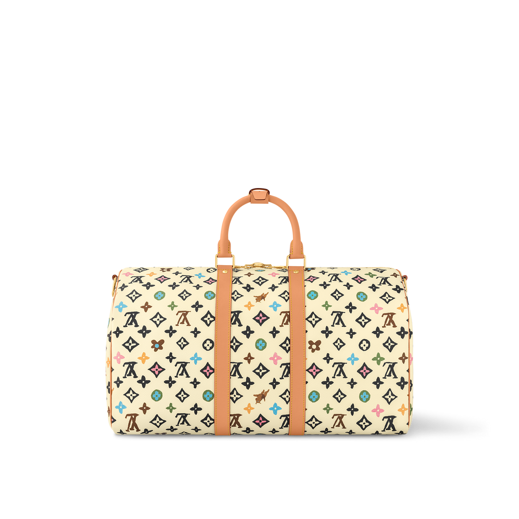 Louis Vuitton Keepall Bandouli re 45 white pattern