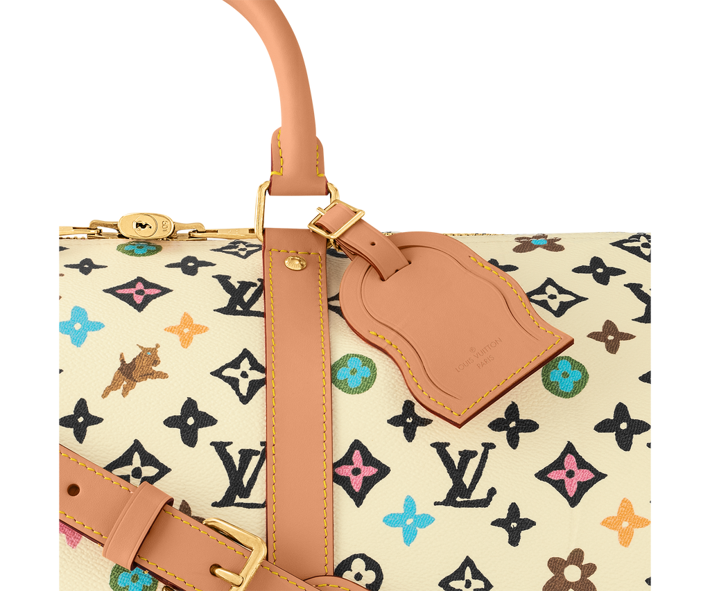 Louis Vuitton Keepall Bandouli re 45 white pattern