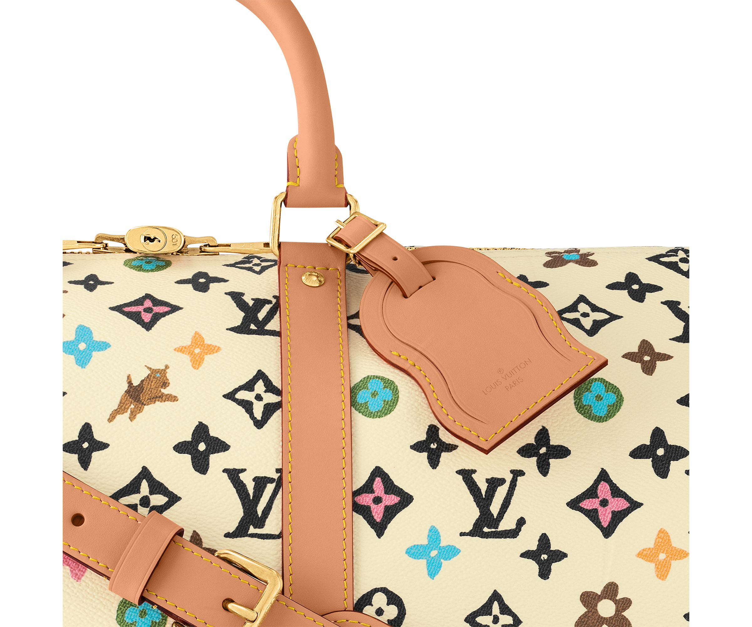 Louis Vuitton Keepall Bandouli re 45 white pattern