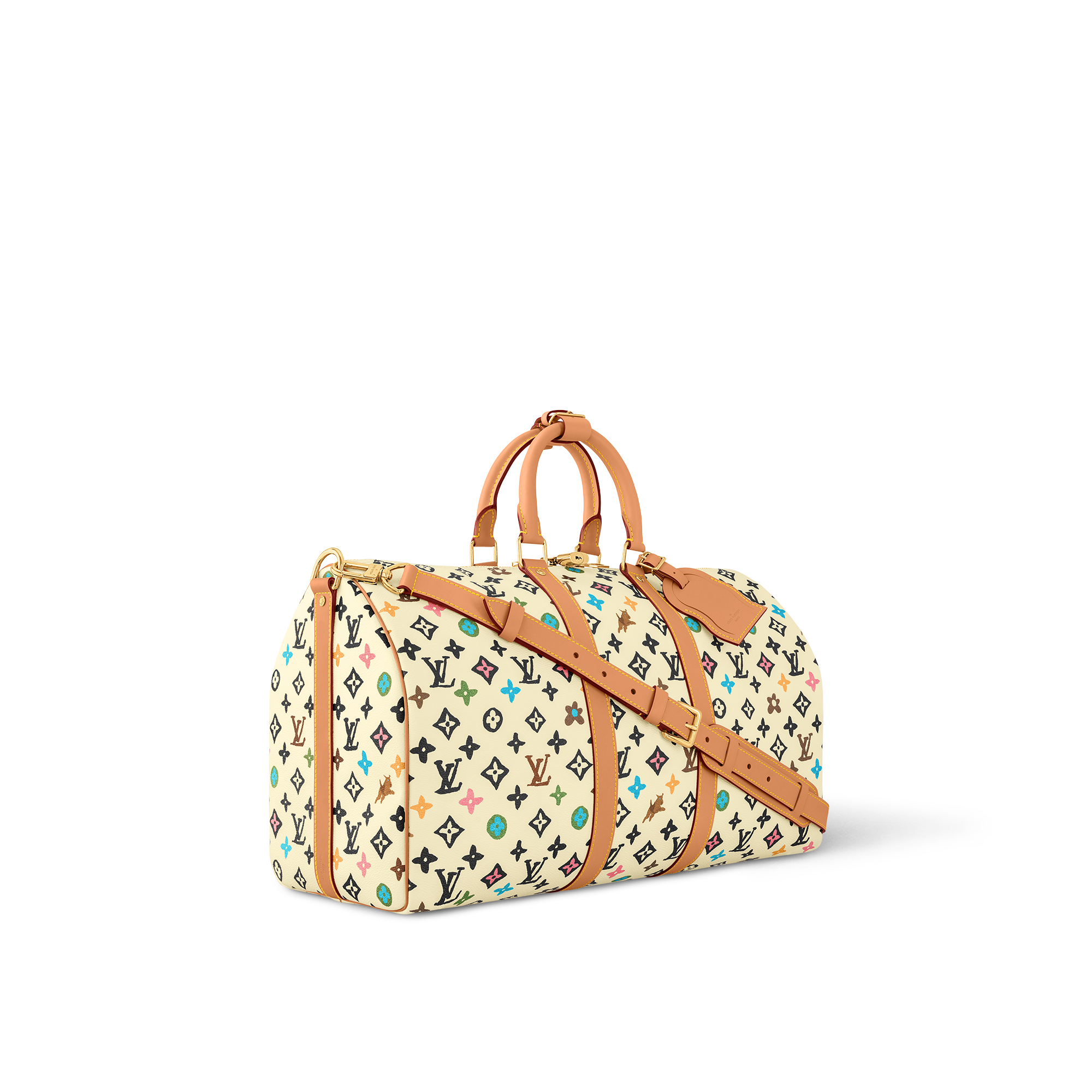Louis Vuitton Keepall Bandouli re 45 white pattern