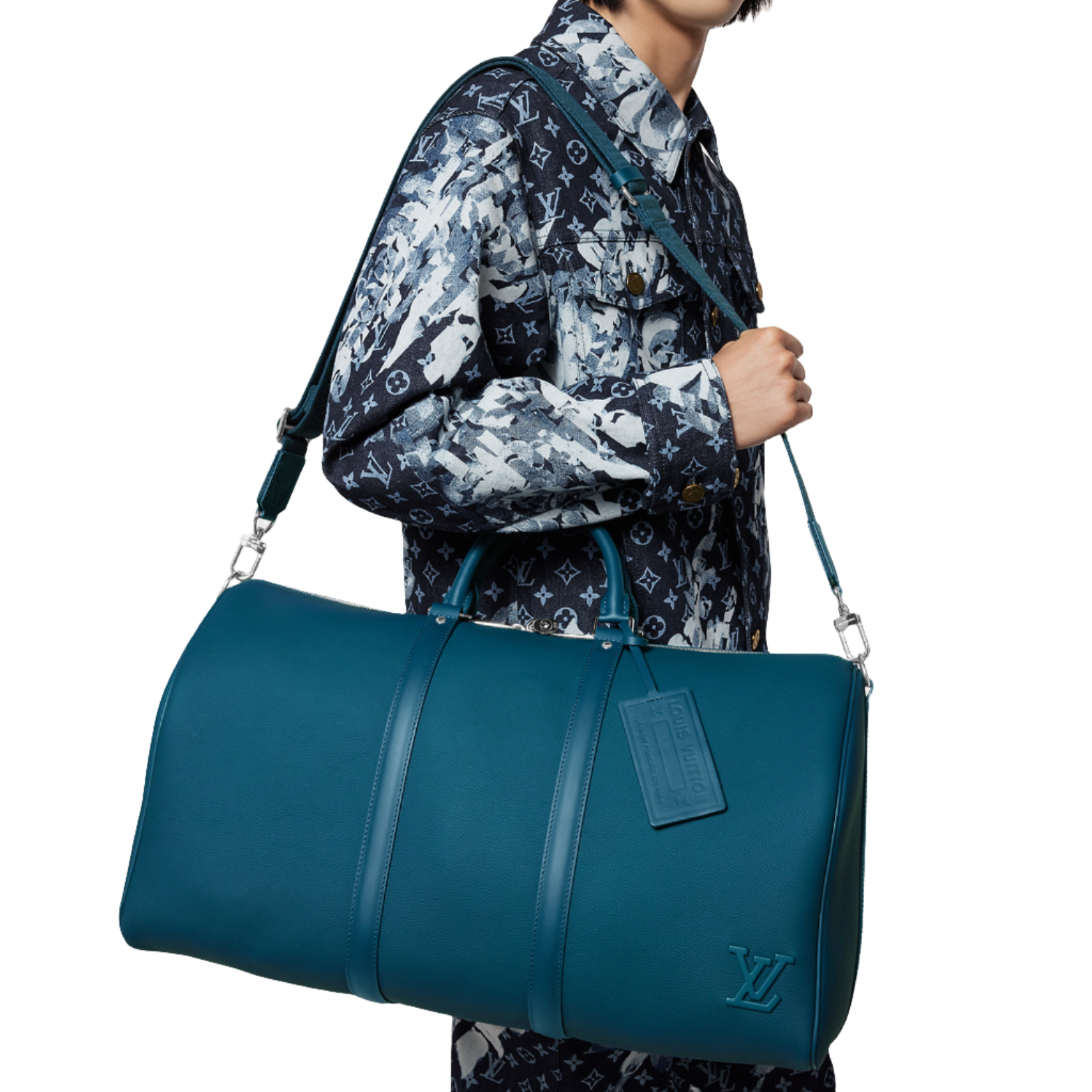 Louis Vuitton Keepall Bandouli re 50 Green Blue