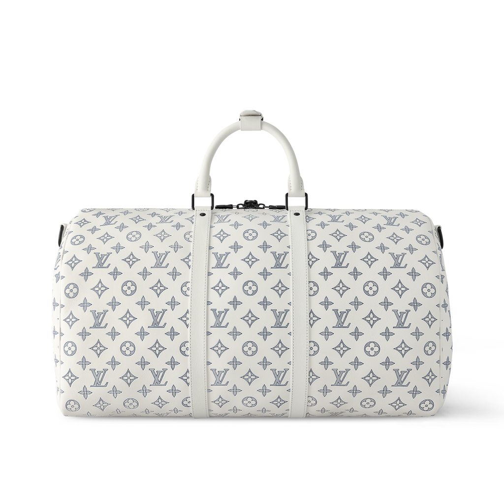 Louis Vuitton Keepall Bandouli re 50 white pattern