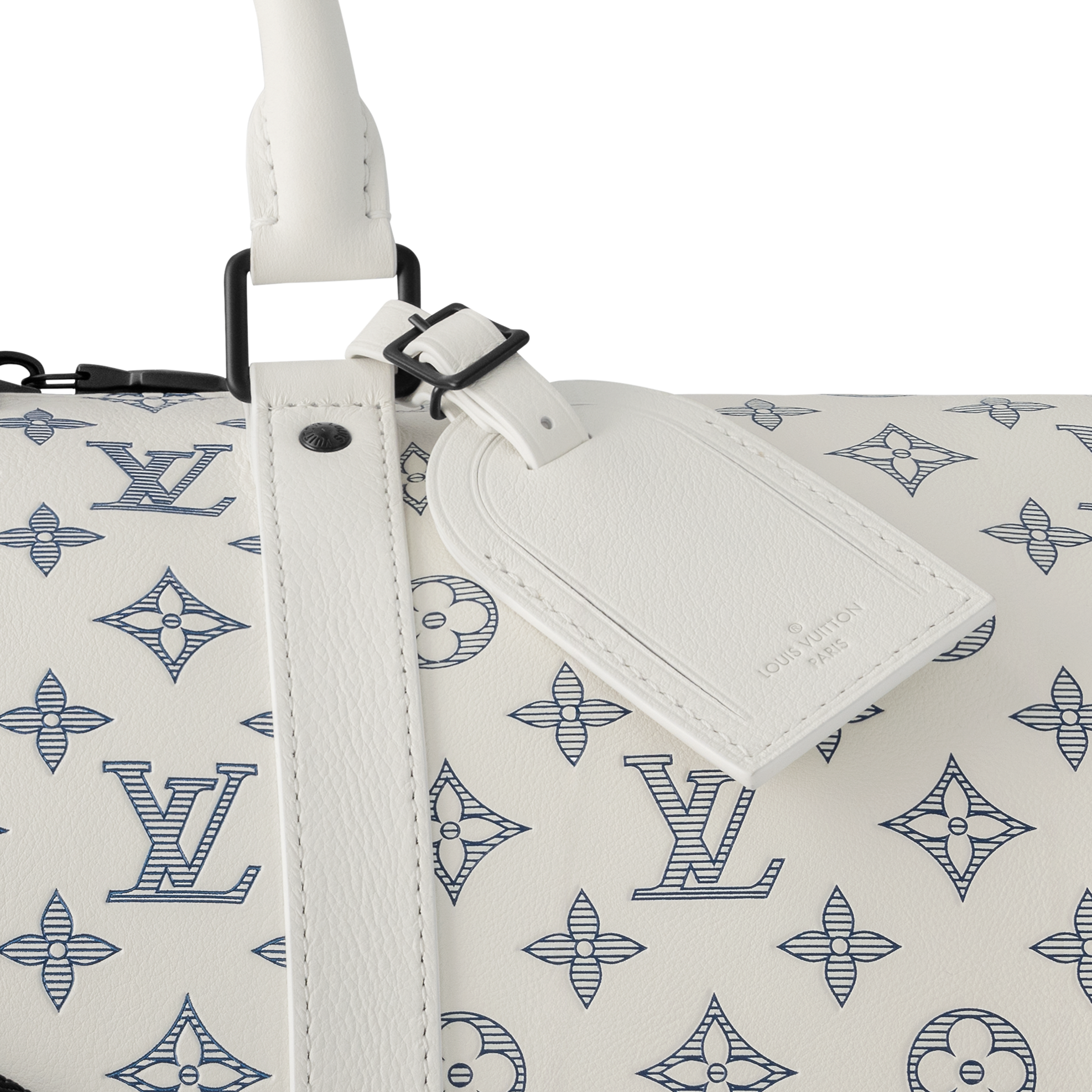 Louis Vuitton Keepall Bandouli re 50 white pattern