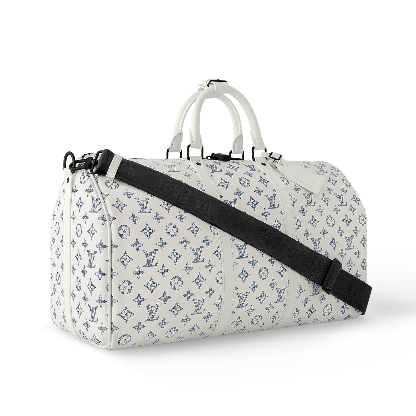 Louis Vuitton Keepall Bandouli re 50 white pattern