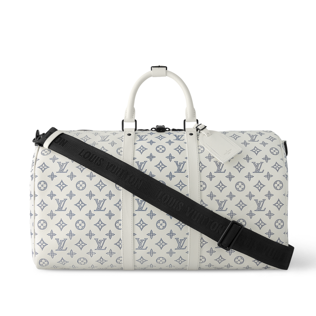 Louis Vuitton Keepall Bandouli re 50 white pattern