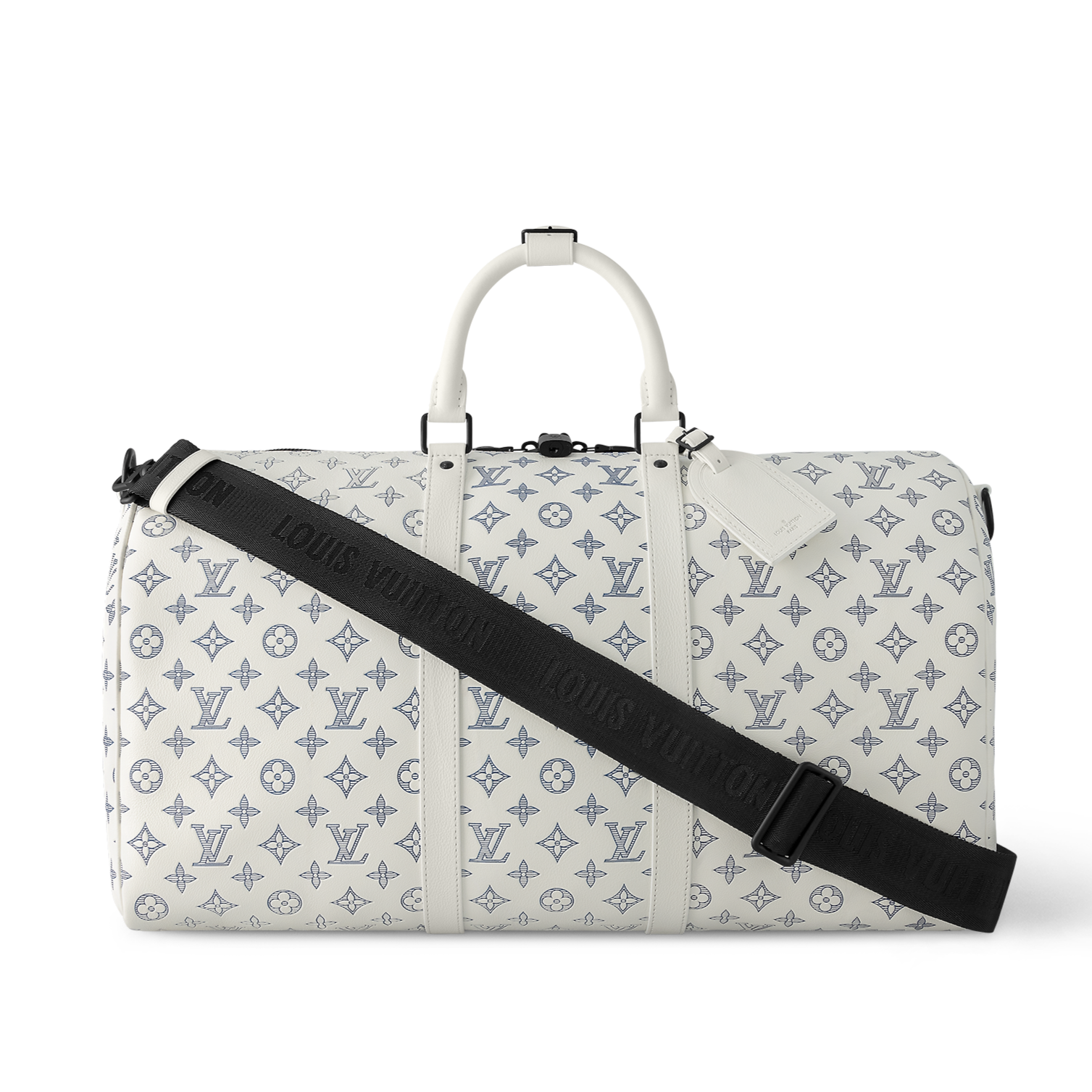 Louis Vuitton Keepall Bandouli re 50 white pattern