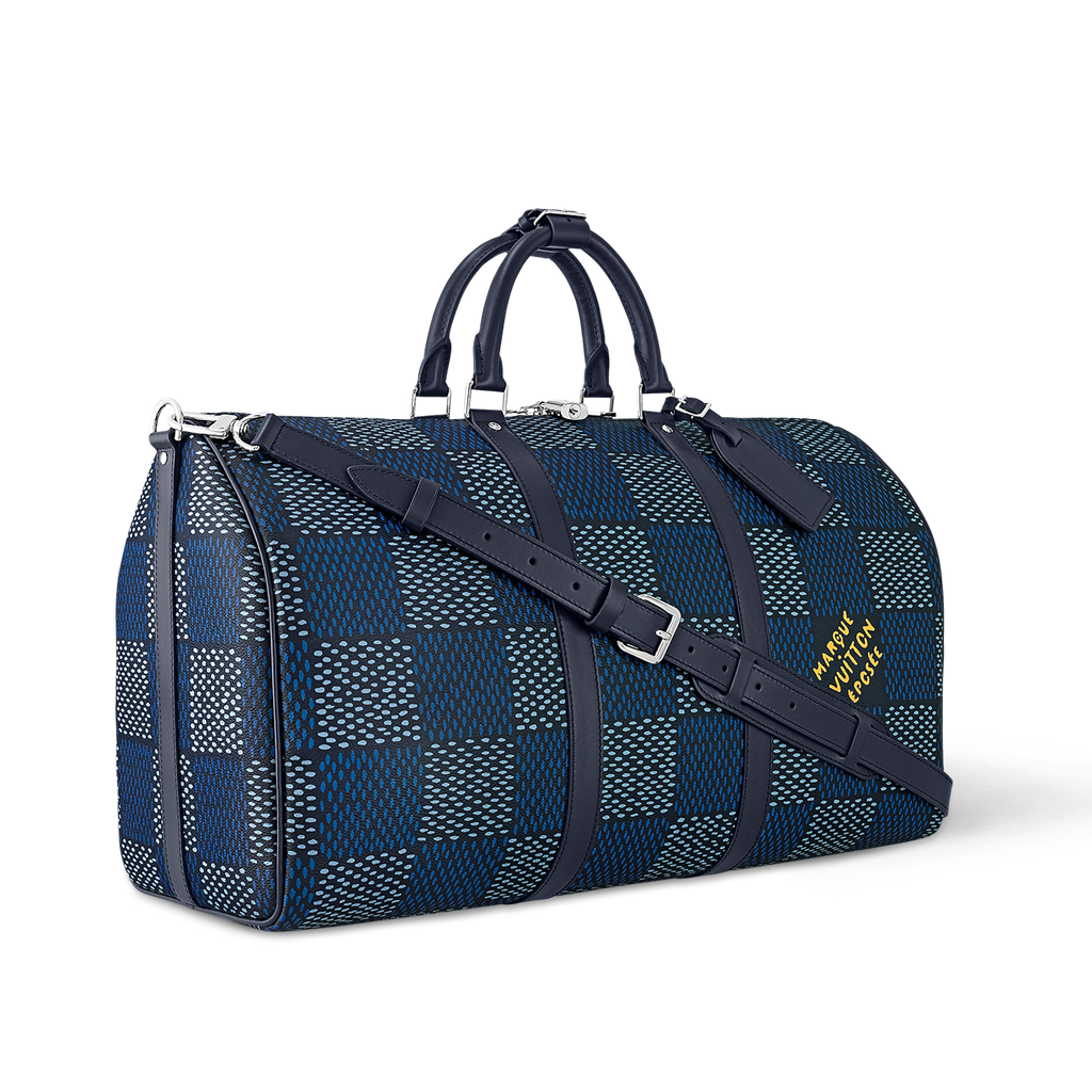 Louis Vuitton Keepall Bandouli re 50 Blue pattern