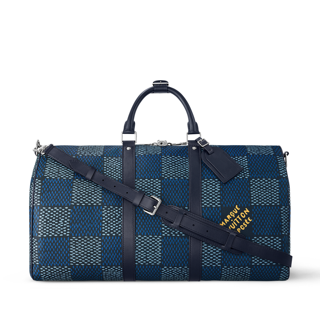 Louis Vuitton Keepall Bandouli re 50 Blue pattern