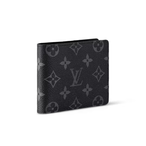 Louis Vuitton LV Unisex Slender Wallet Monogram Eclipse Canvas-Grey