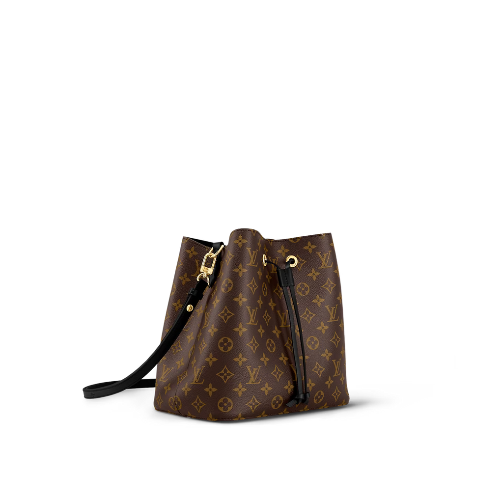 LOUIS VUITTON WOMEN NÉONOÉ MM BUCKET BAG BLACK MONOGRAM COATED CANVAS