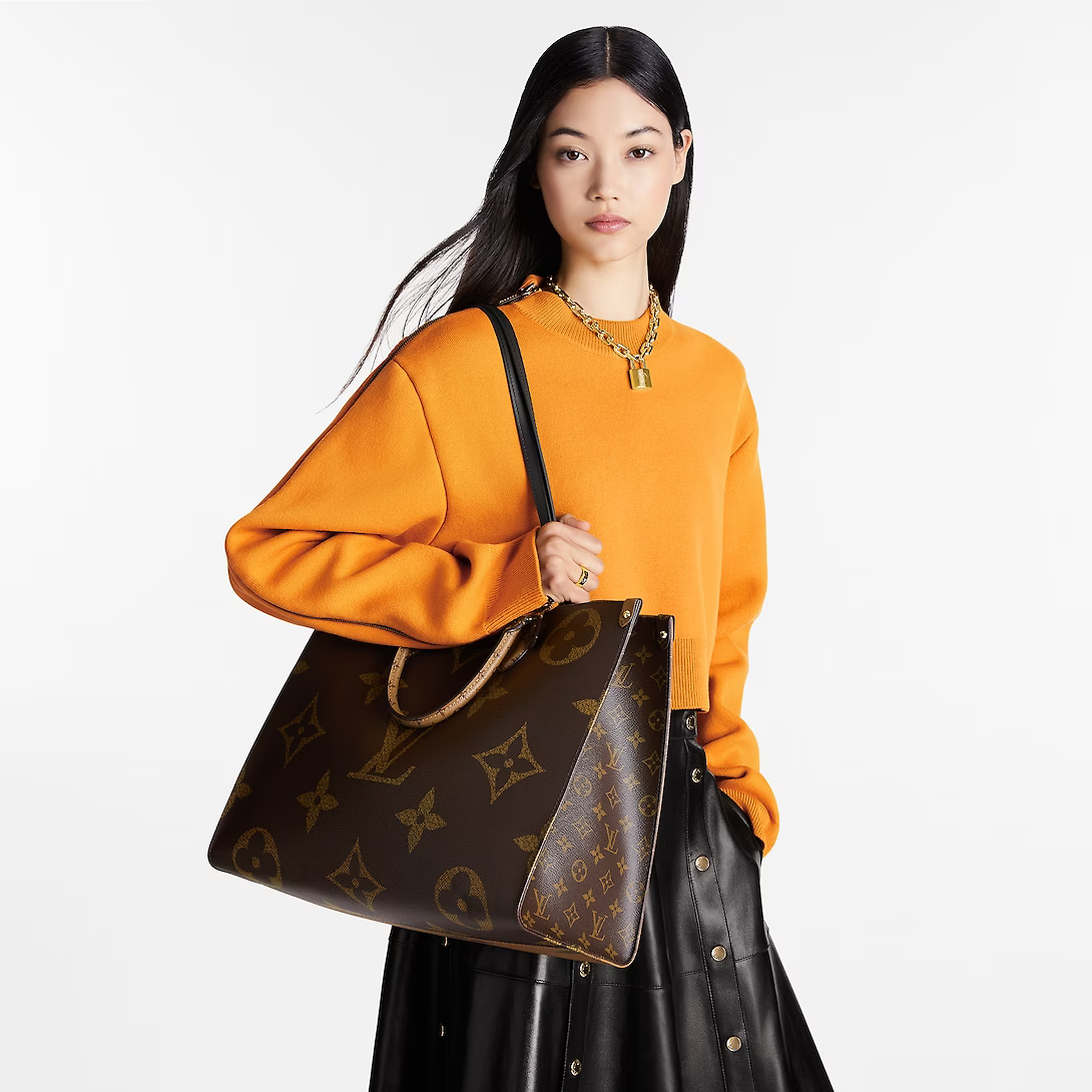 Louis Vuitton LV Women Onthego MM Tote Bag Monogram Coated Canvas