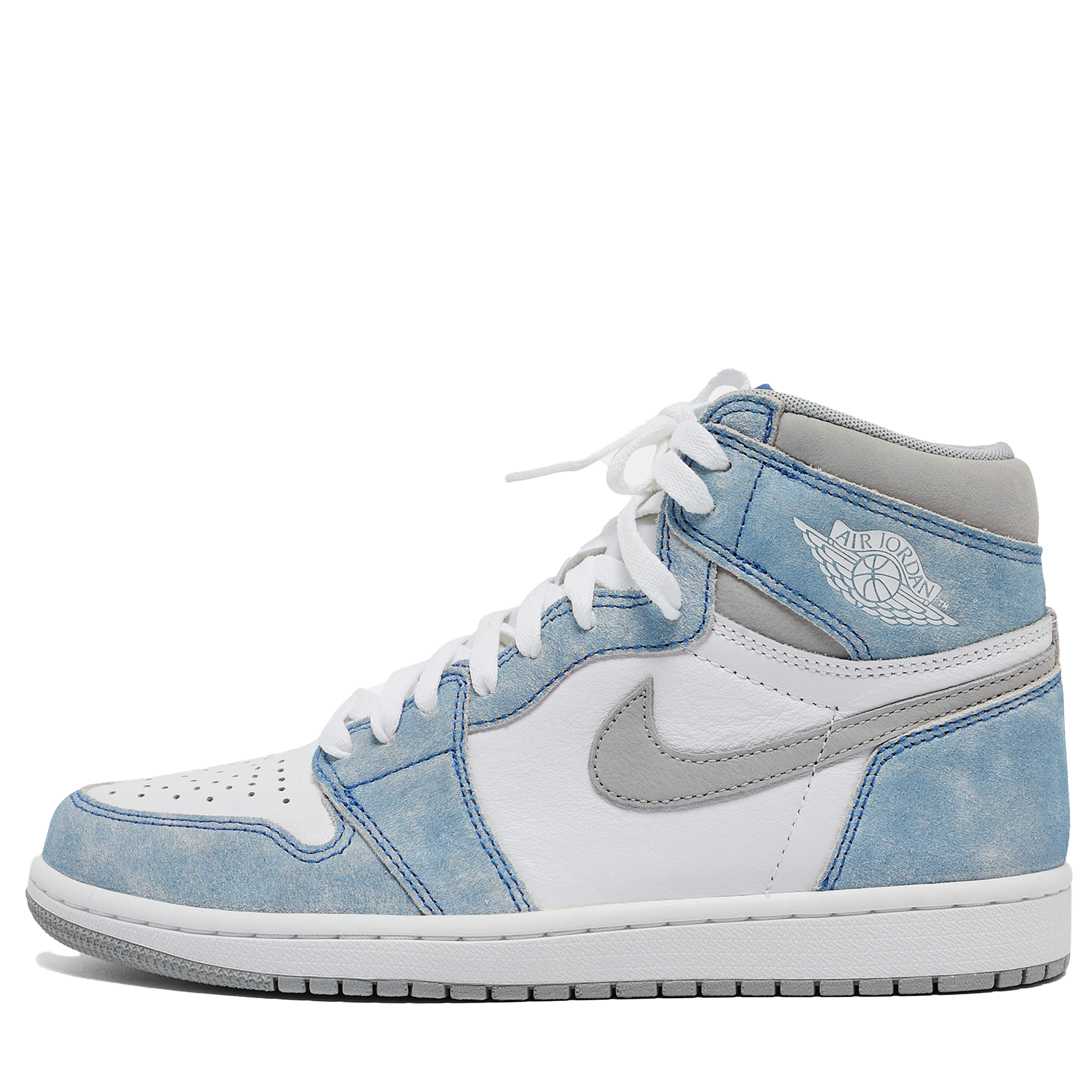 Air Jordan Multicolor Leather Jordan 1 Retro High Hyper Royal Smoke Grey Sneakers