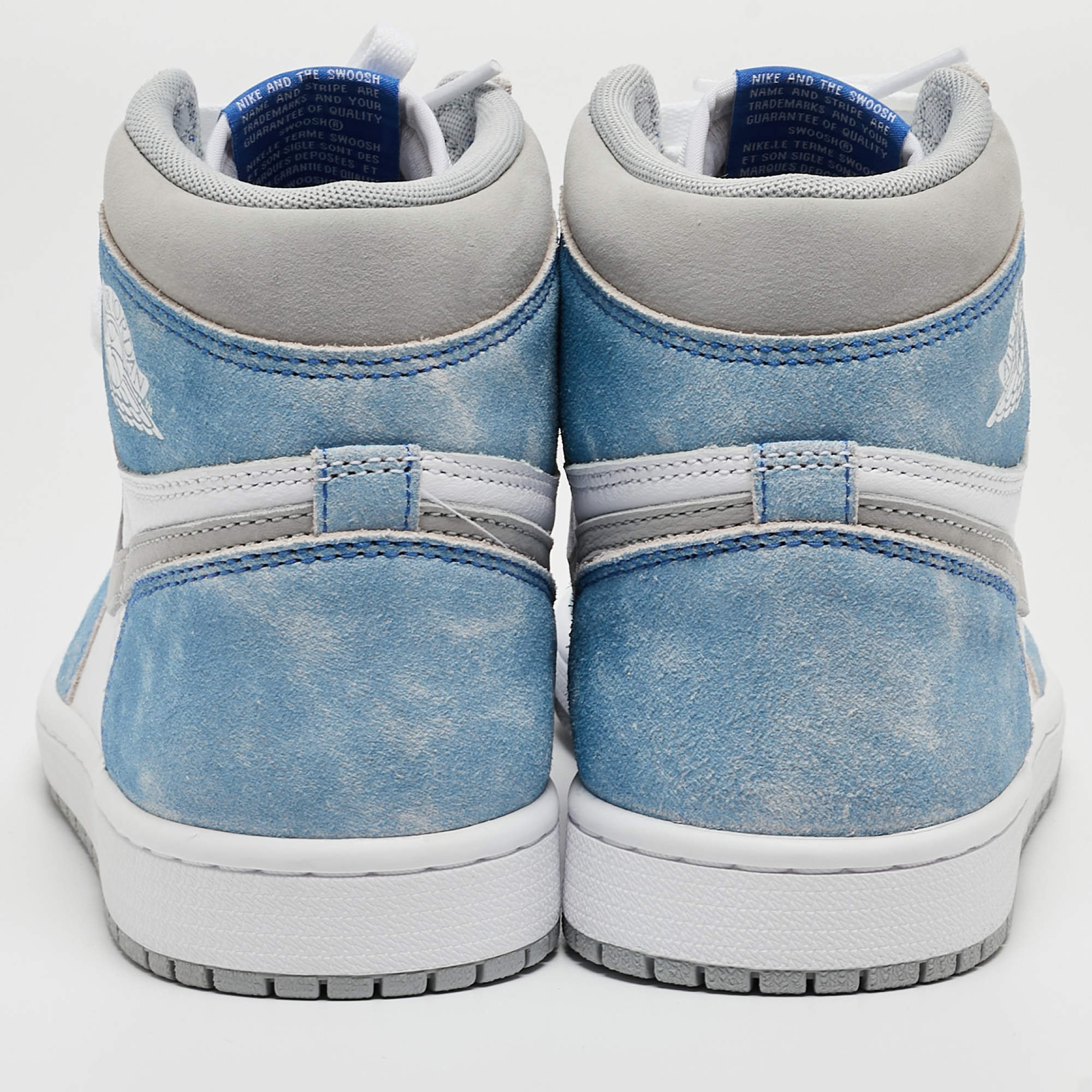 Air Jordan Multicolor Leather Jordan 1 Retro High Hyper Royal Smoke Grey Sneakers