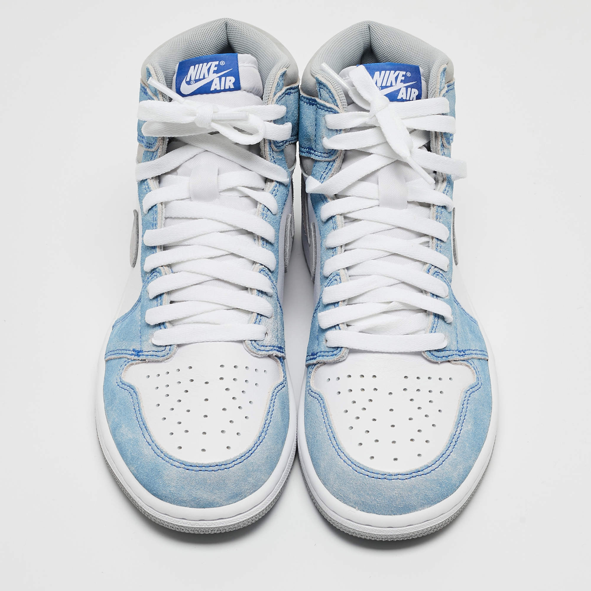 Air Jordan Multicolor Leather Jordan 1 Retro High Hyper Royal Smoke Grey Sneakers