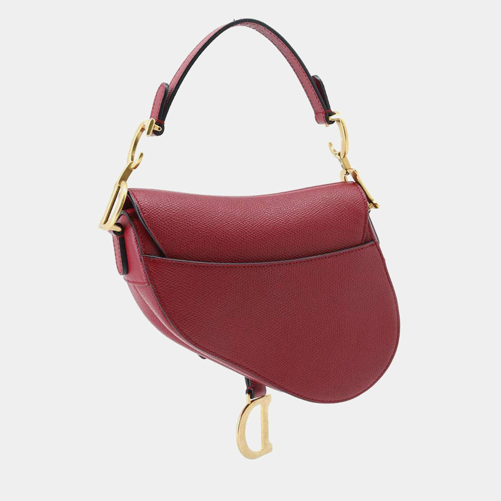 Dior Red Leather Saddle Shoulder Bags Dior