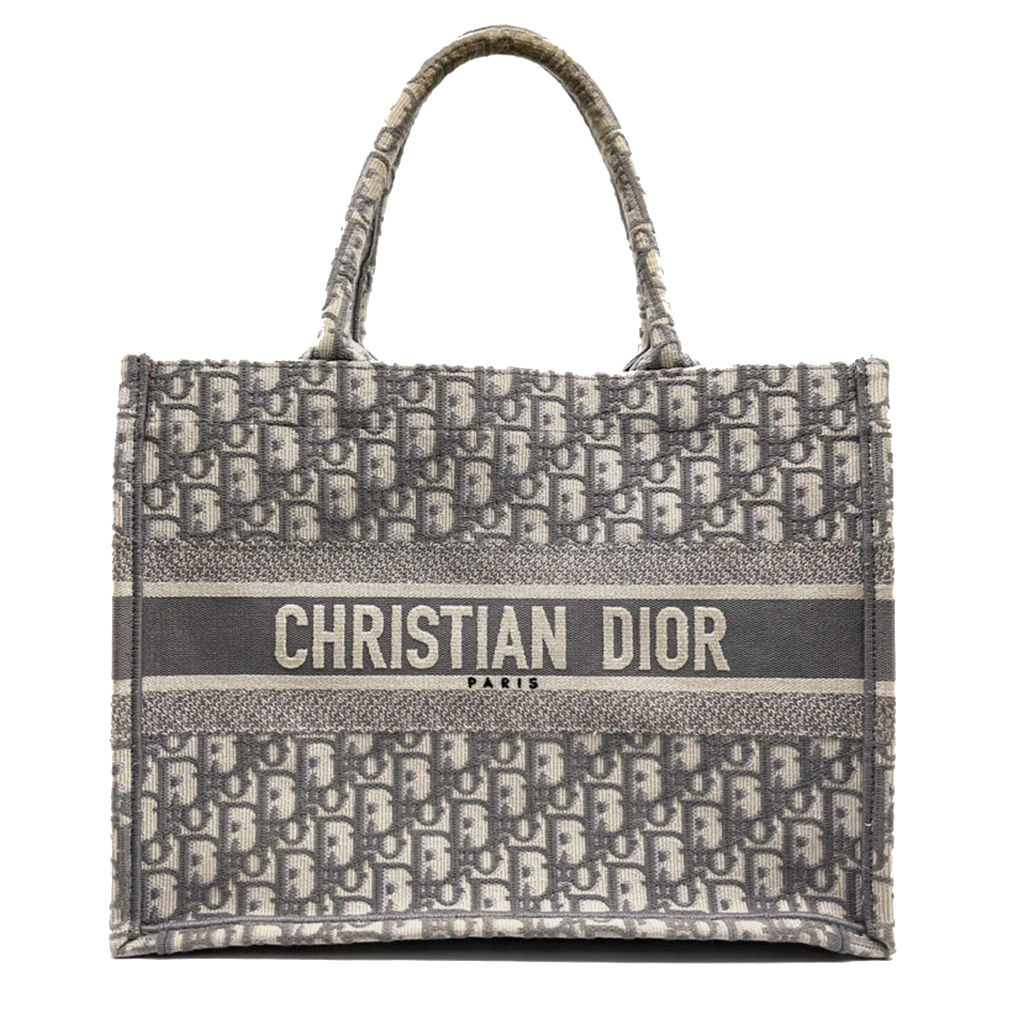 Dior Grey Canvas Medium Book Tote Dior