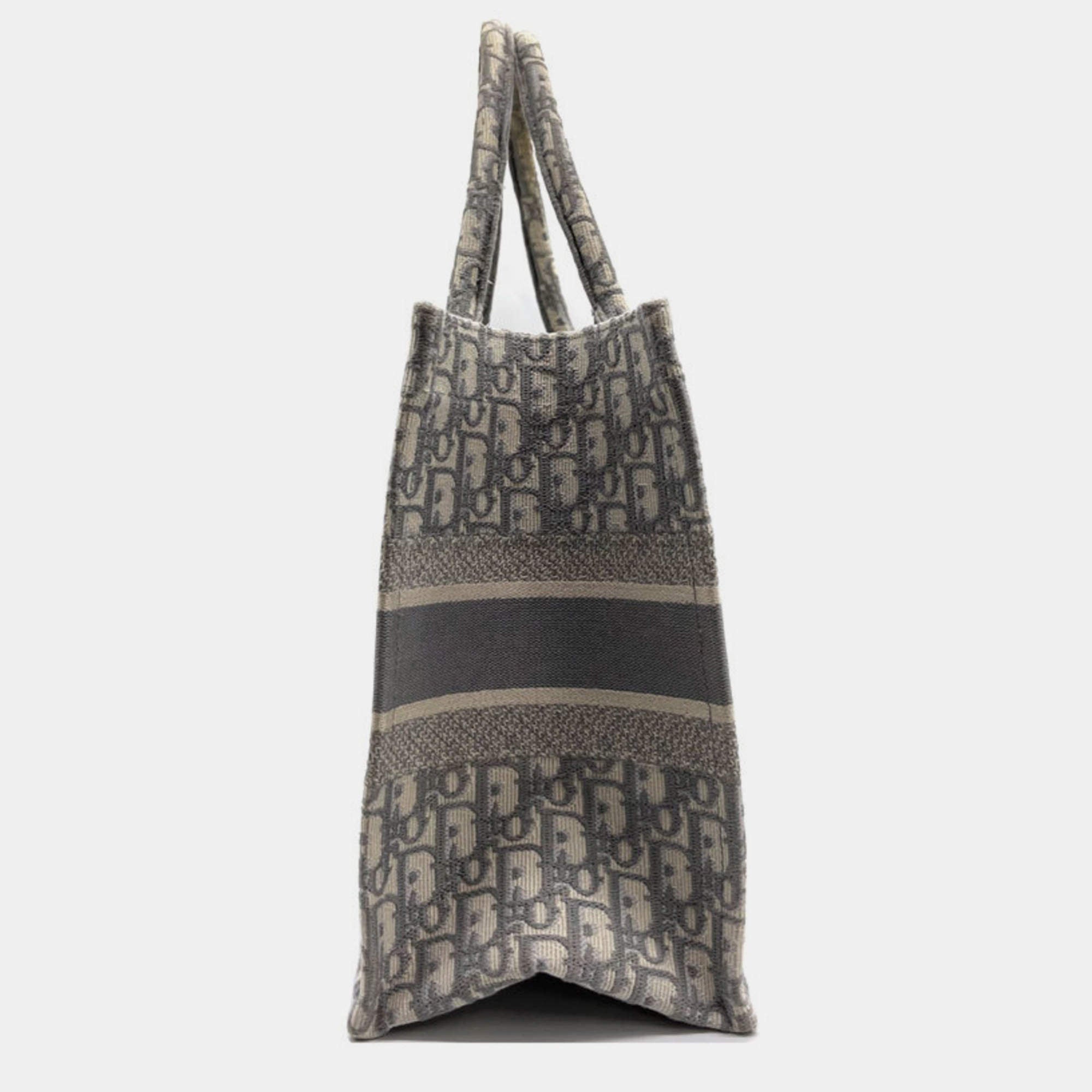 Dior Grey Canvas Medium Book Tote Dior