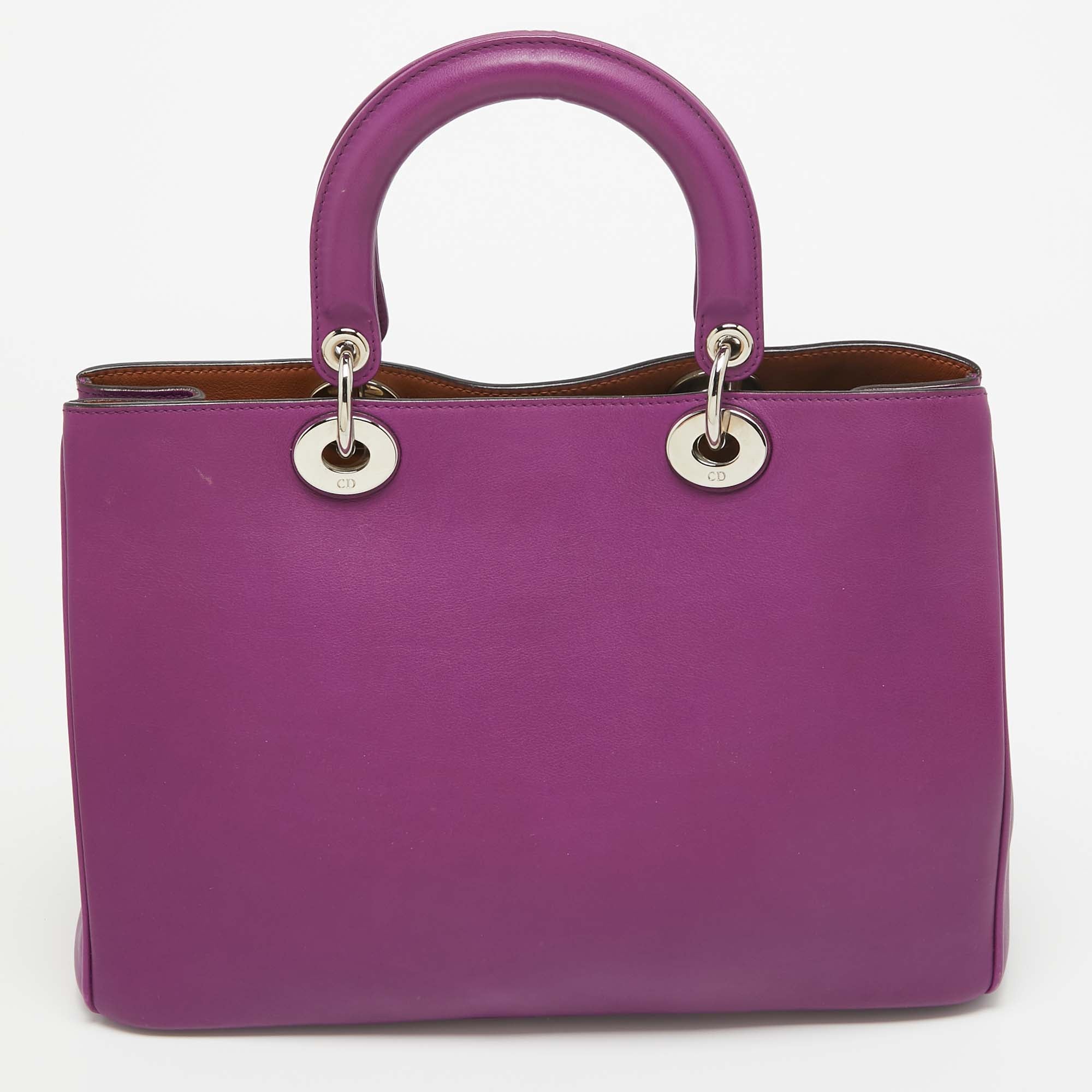 Dior Purple Leather Medium Diorissimo Shopper Tote Dior