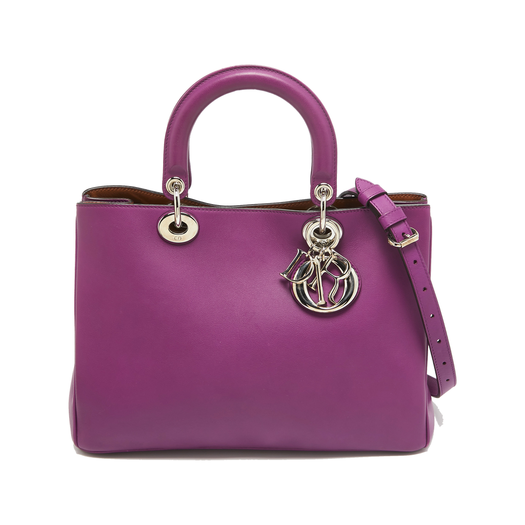 Dior Purple Leather Medium Diorissimo Shopper Tote Dior
