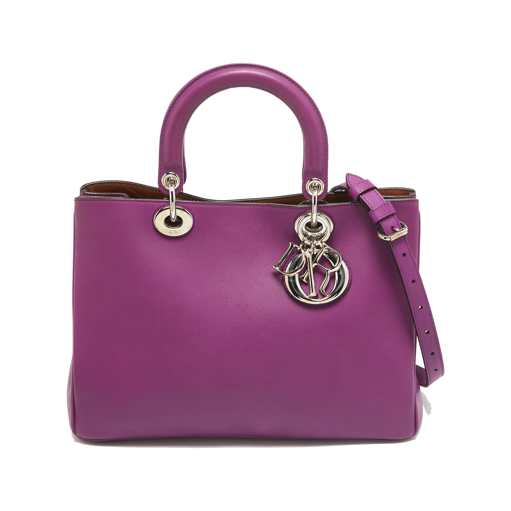 Dior Purple Leather Medium Diorissimo Shopper Tote Dior