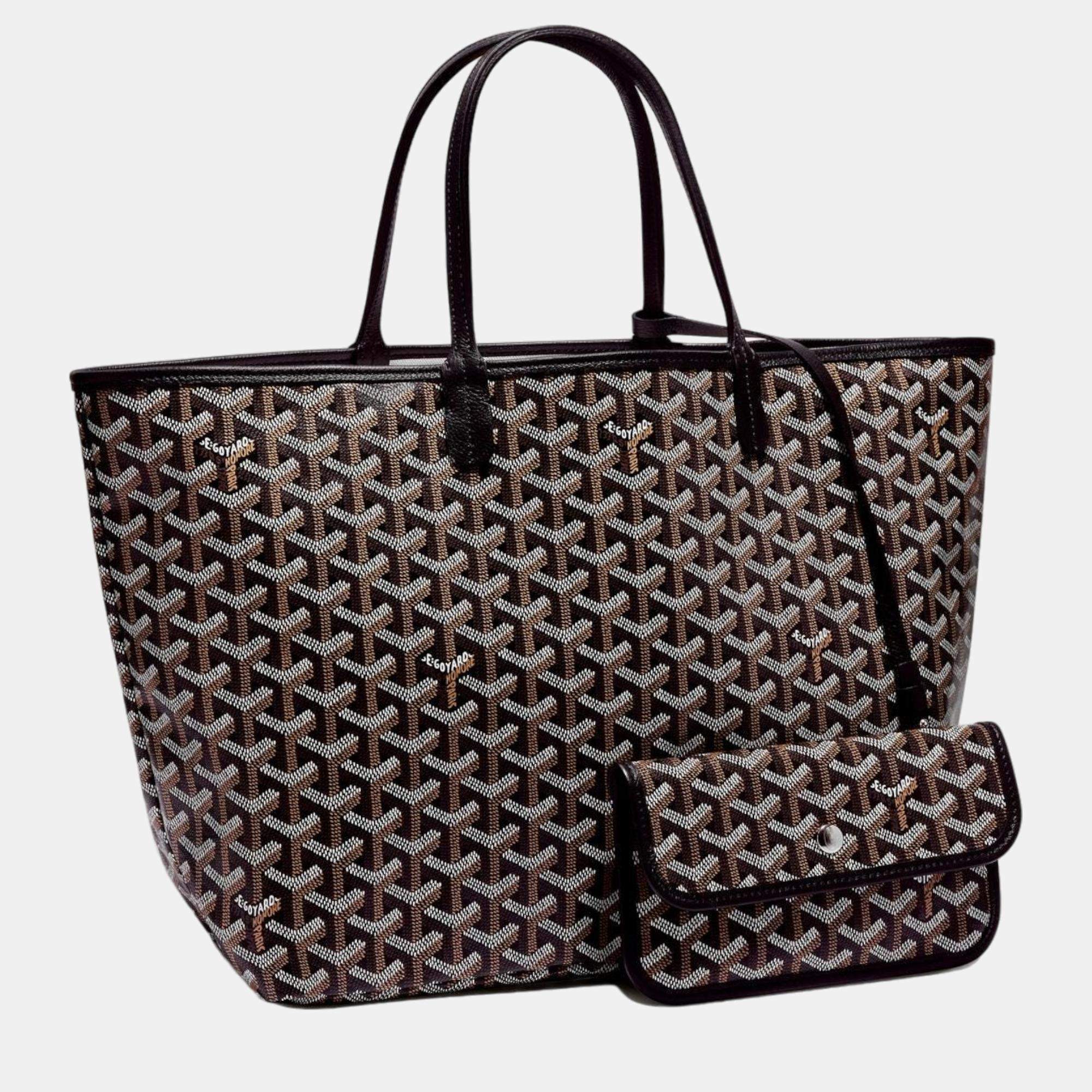 GOYARD GOYARDINE LOUIS PM TOTE BAG PALLADIUM HARDWARE