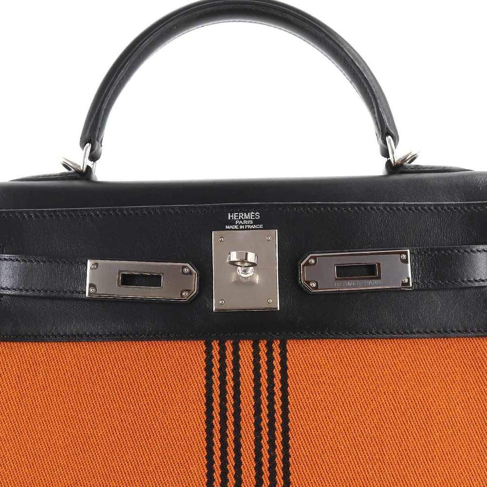 HERMES Kelly 28 2way hand shoulder bag towal potamos box calf black orange